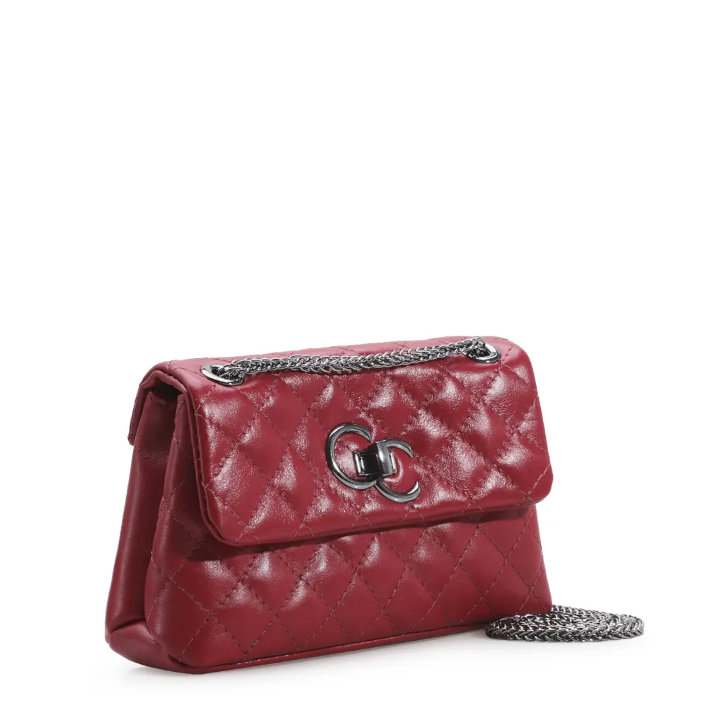 Bolsa Mini Matelassê Couro Vermelho - imagem 2