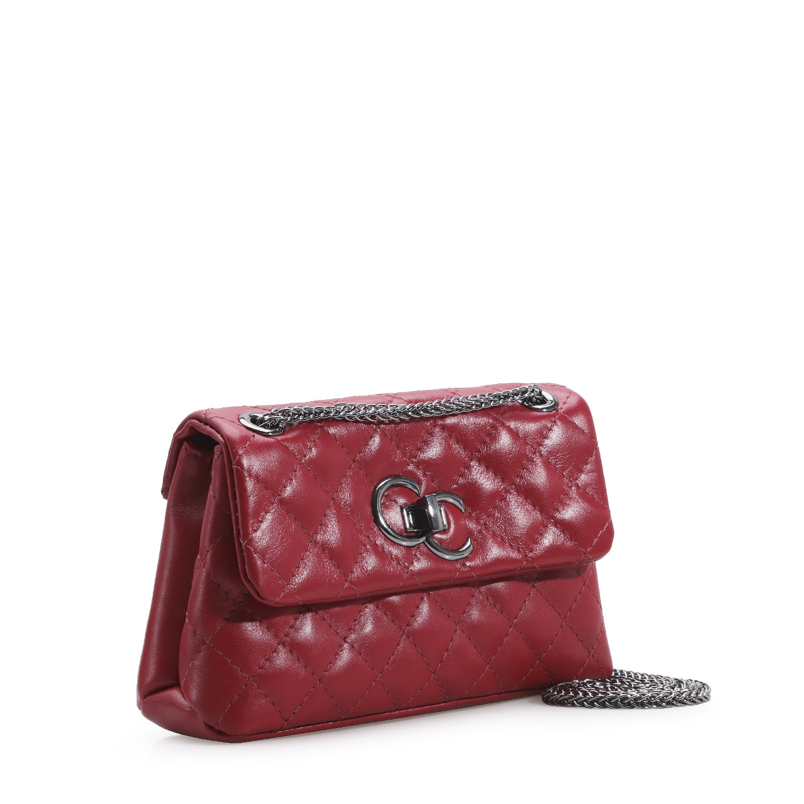 Bolsa Mini Matelassê Couro Vermelho