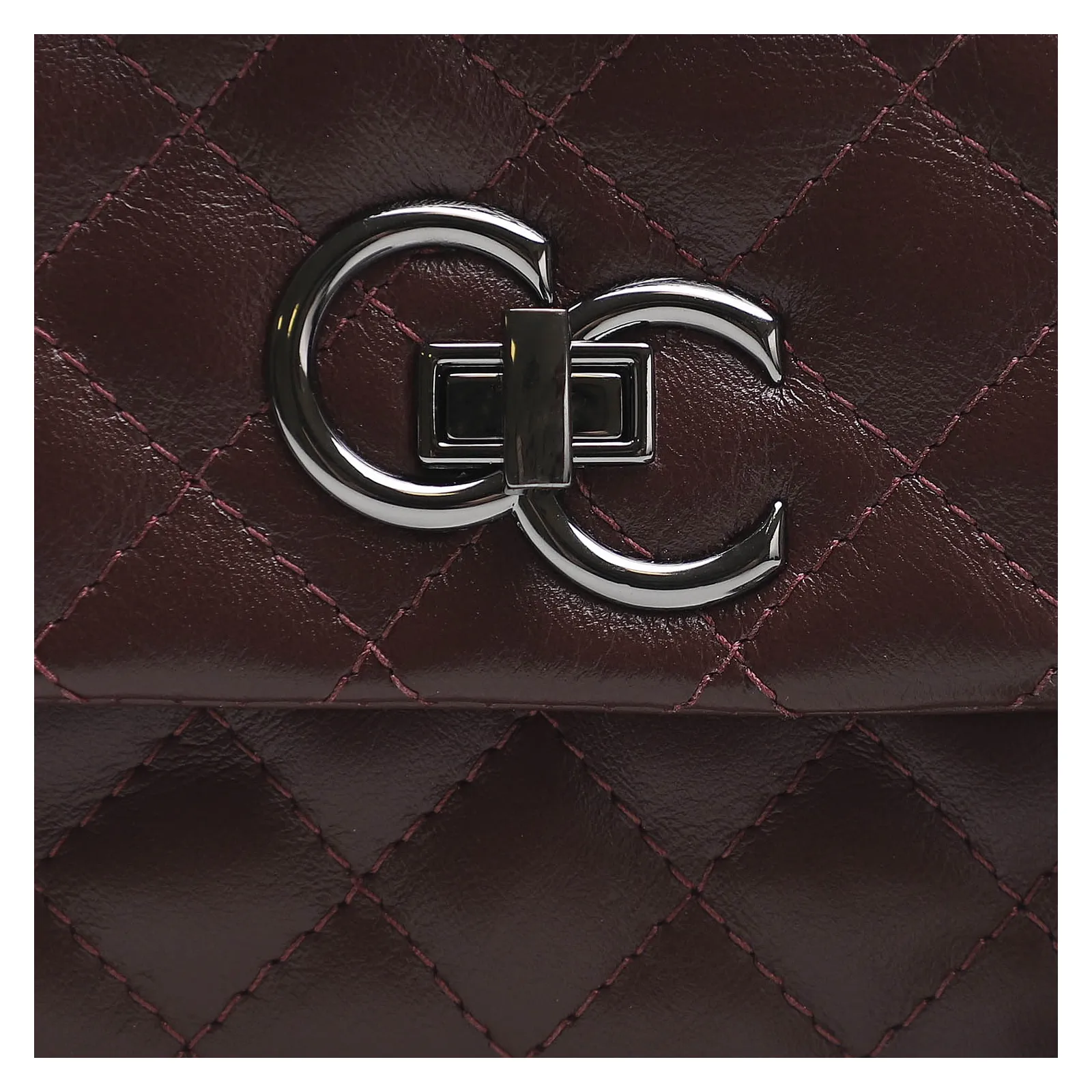 Bolsa Mini Matelassê Couro Vinho