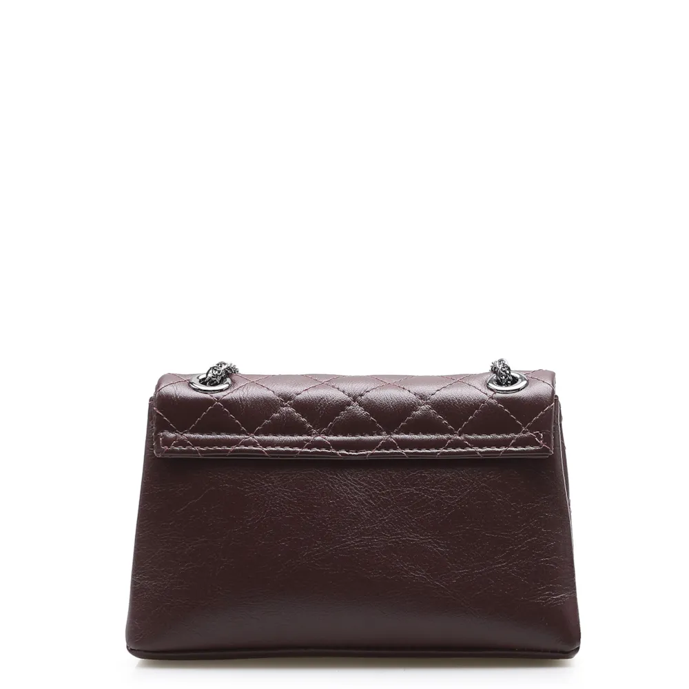 Bolsa Mini Matelassê Couro Vinho - imagem 3