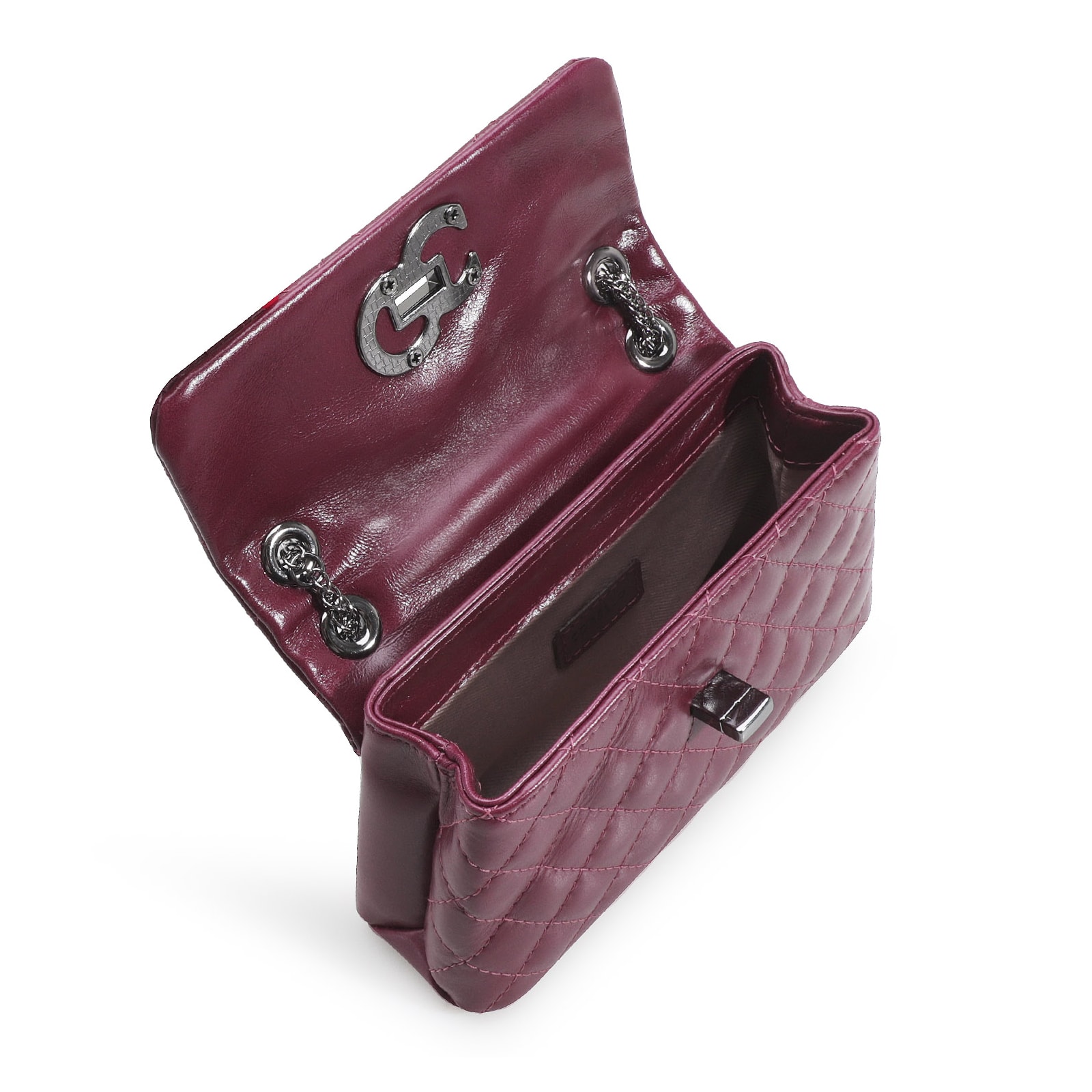 Bolsa Mini Matelassê Couro Vinho