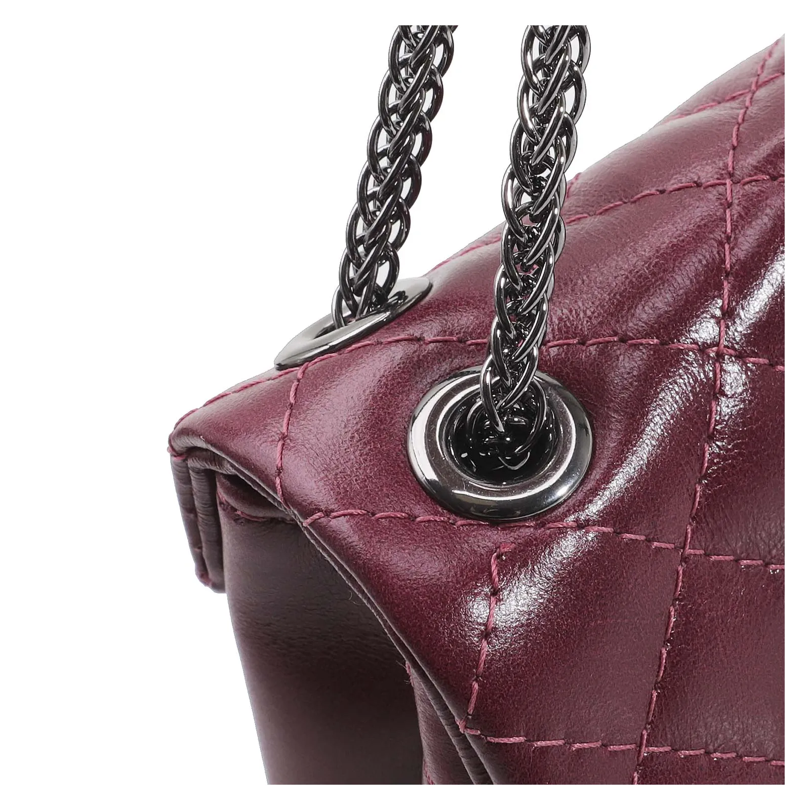 Bolsa Mini Matelassê Couro Vinho