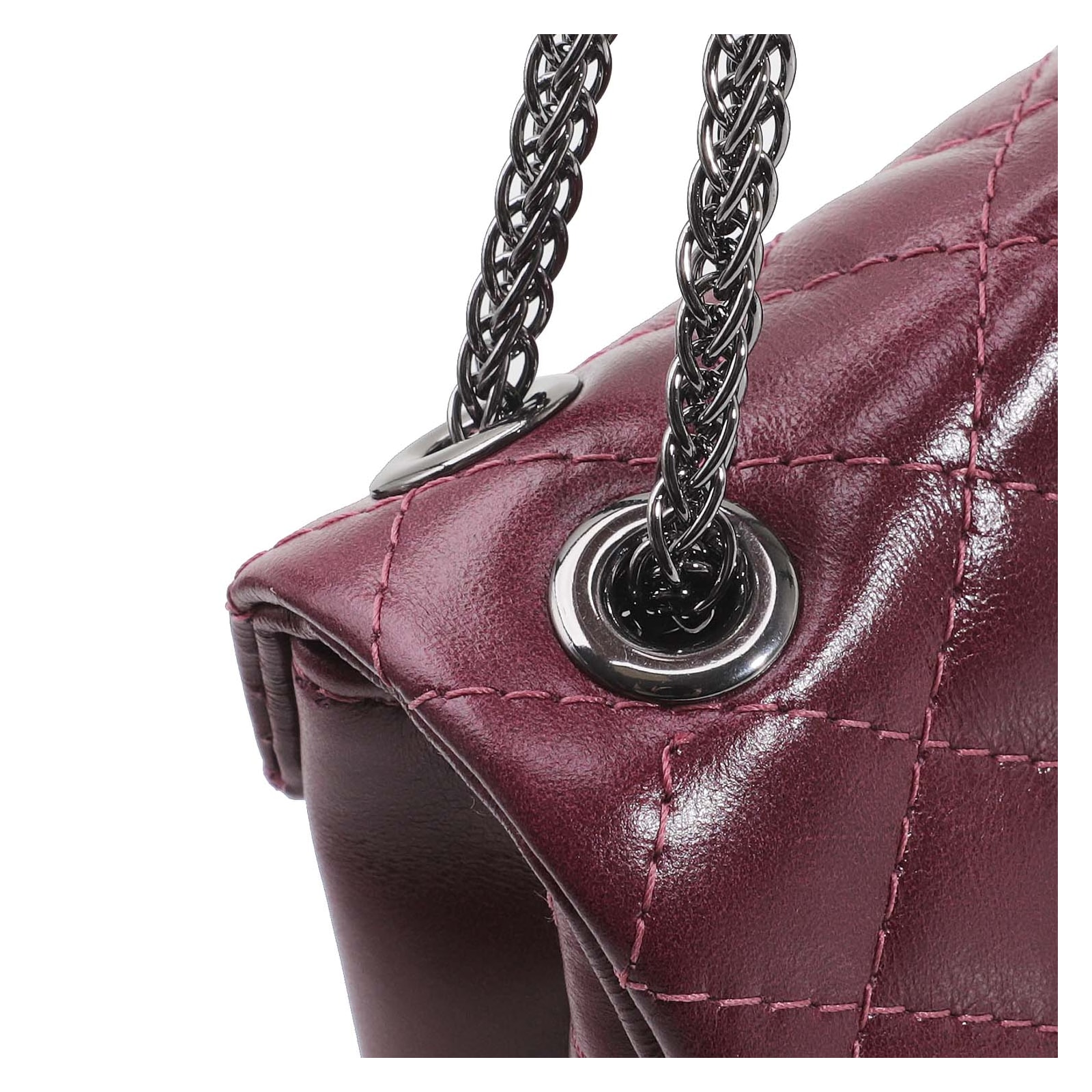 Bolsa Mini Matelassê Couro Vinho