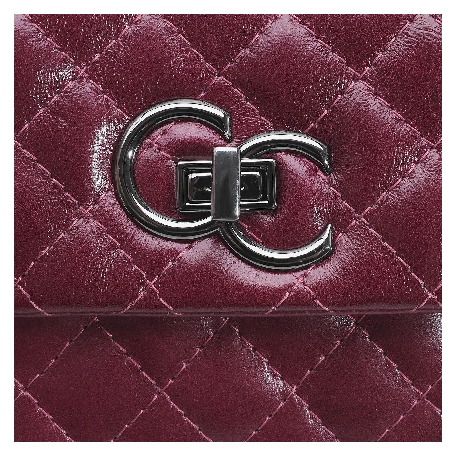 Bolsa Mini Matelassê Couro Vinho