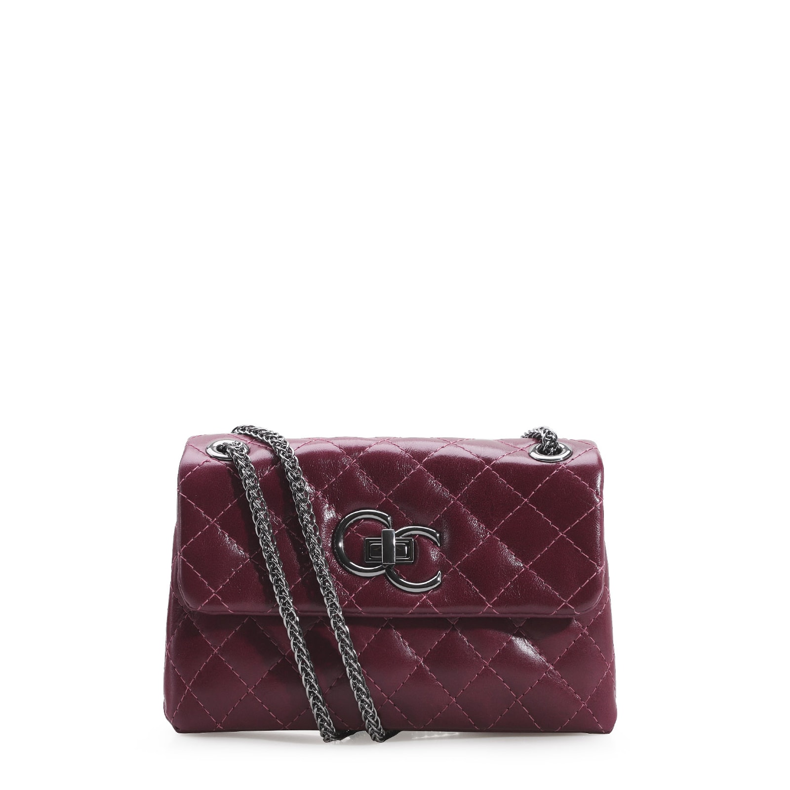 Bolsa Mini Matelassê Couro Vinho