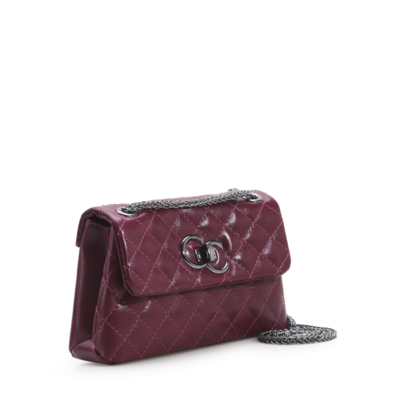 Bolsa Mini Matelassê Couro Vinho