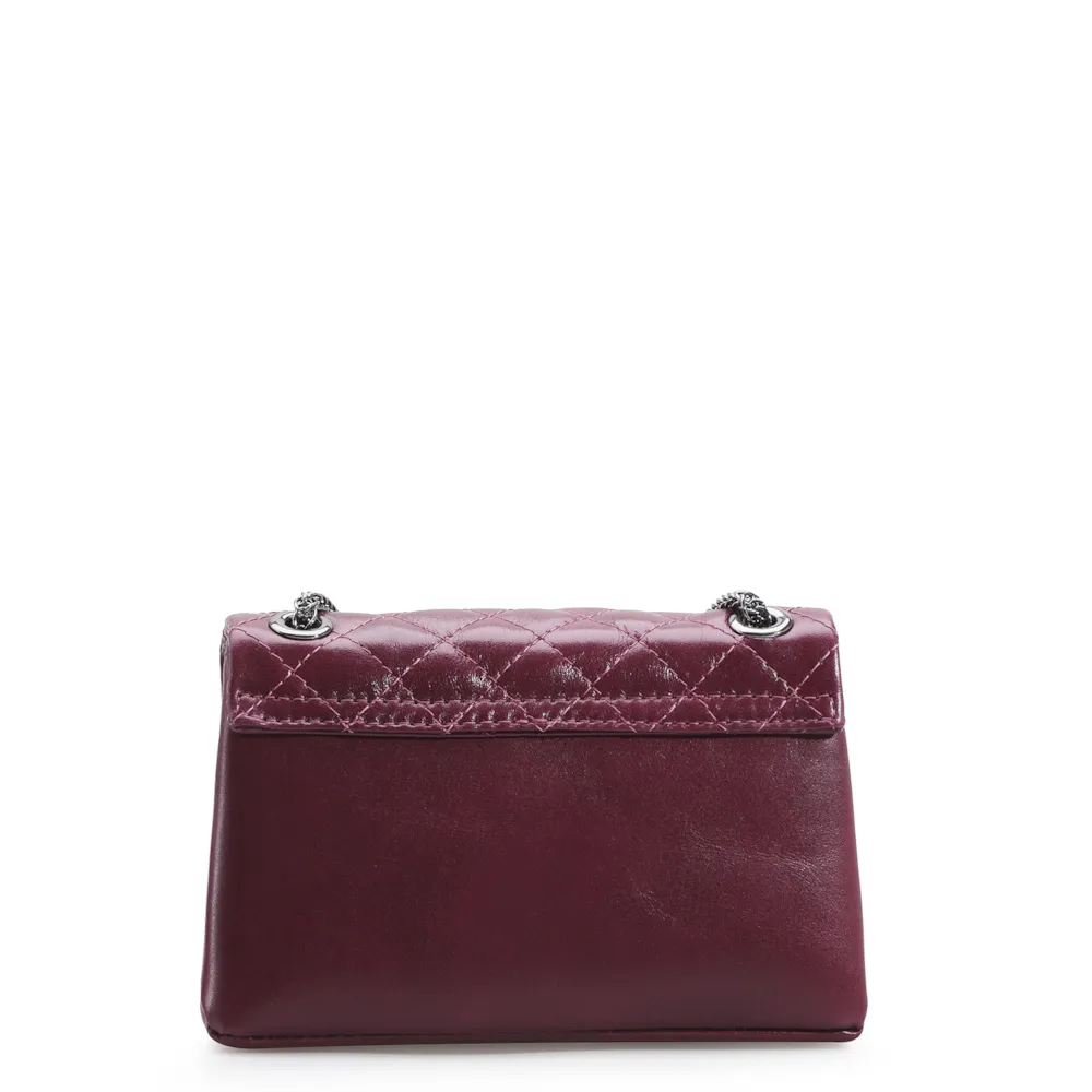 Bolsa Mini Matelassê Couro Vinho - imagem 3