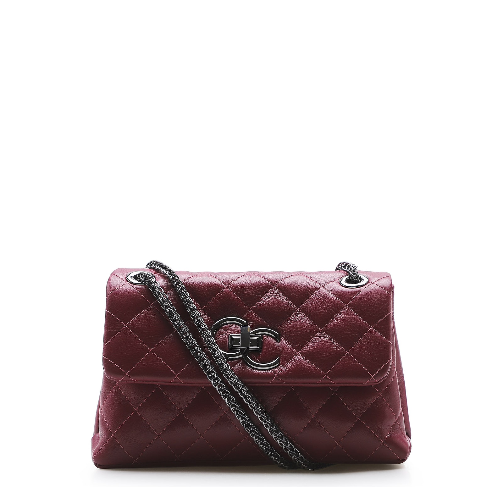 Bolsa Mini Matelassê Couro Vinho