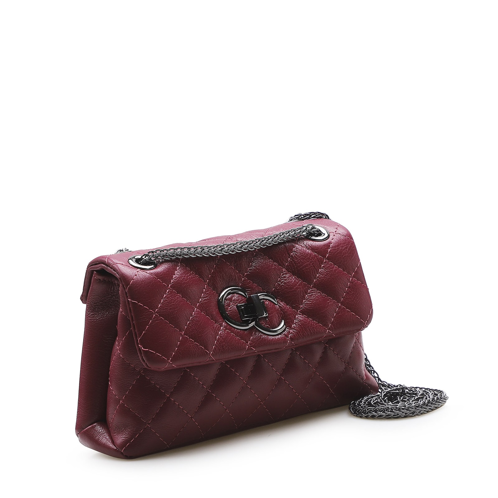 Bolsa Mini Matelassê Couro Vinho