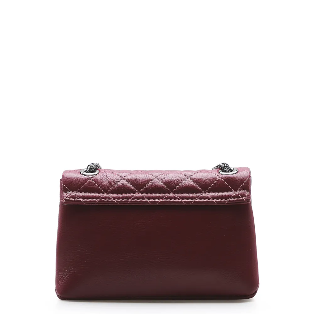 Bolsa Mini Matelassê Couro Vinho - imagem 3
