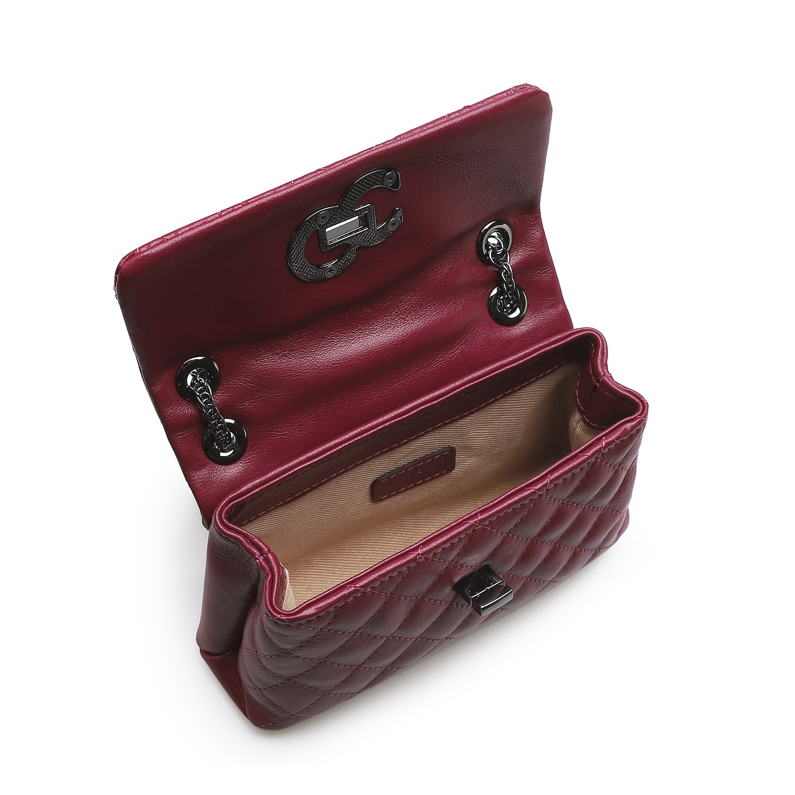 Bolsa Mini Matelassê Couro Vinho