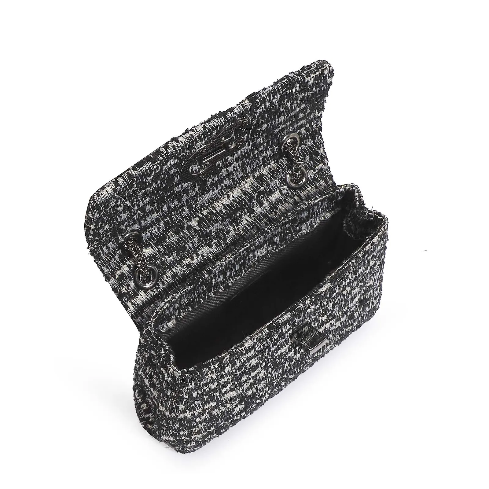 Bolsa Mini Matelassê Tecido Tweed