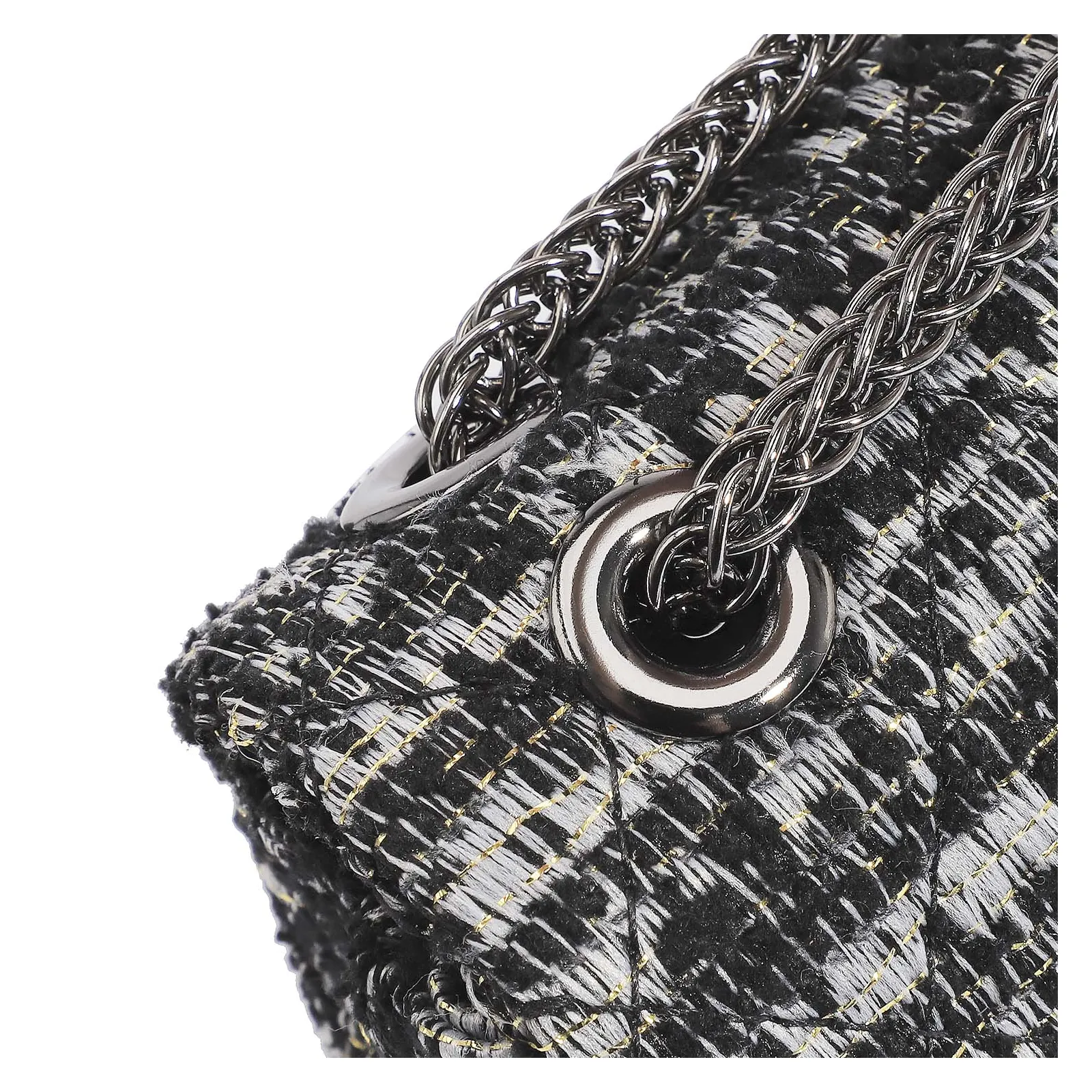 Bolsa Mini Matelassê Tecido Tweed