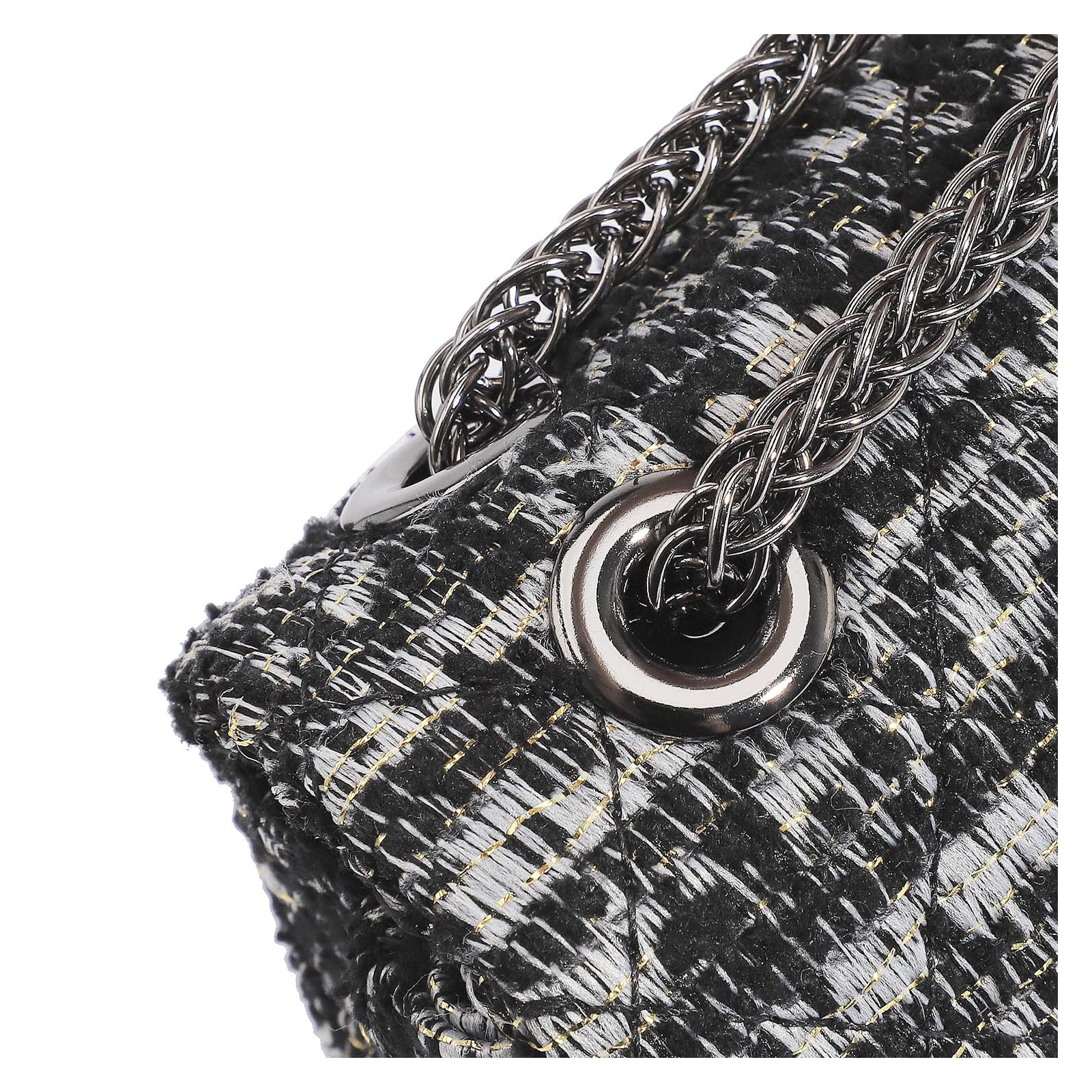 Bolsa Mini Matelassê Tecido Tweed