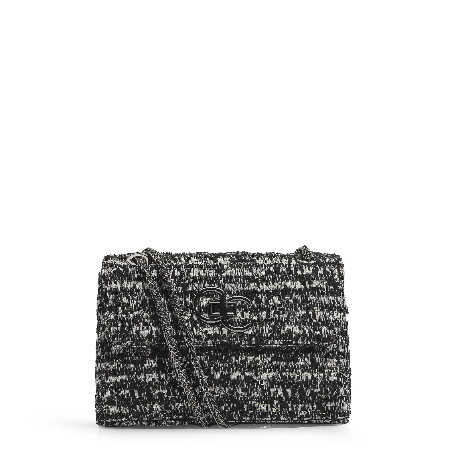Bolsa Mini Matelassê Tecido Tweed