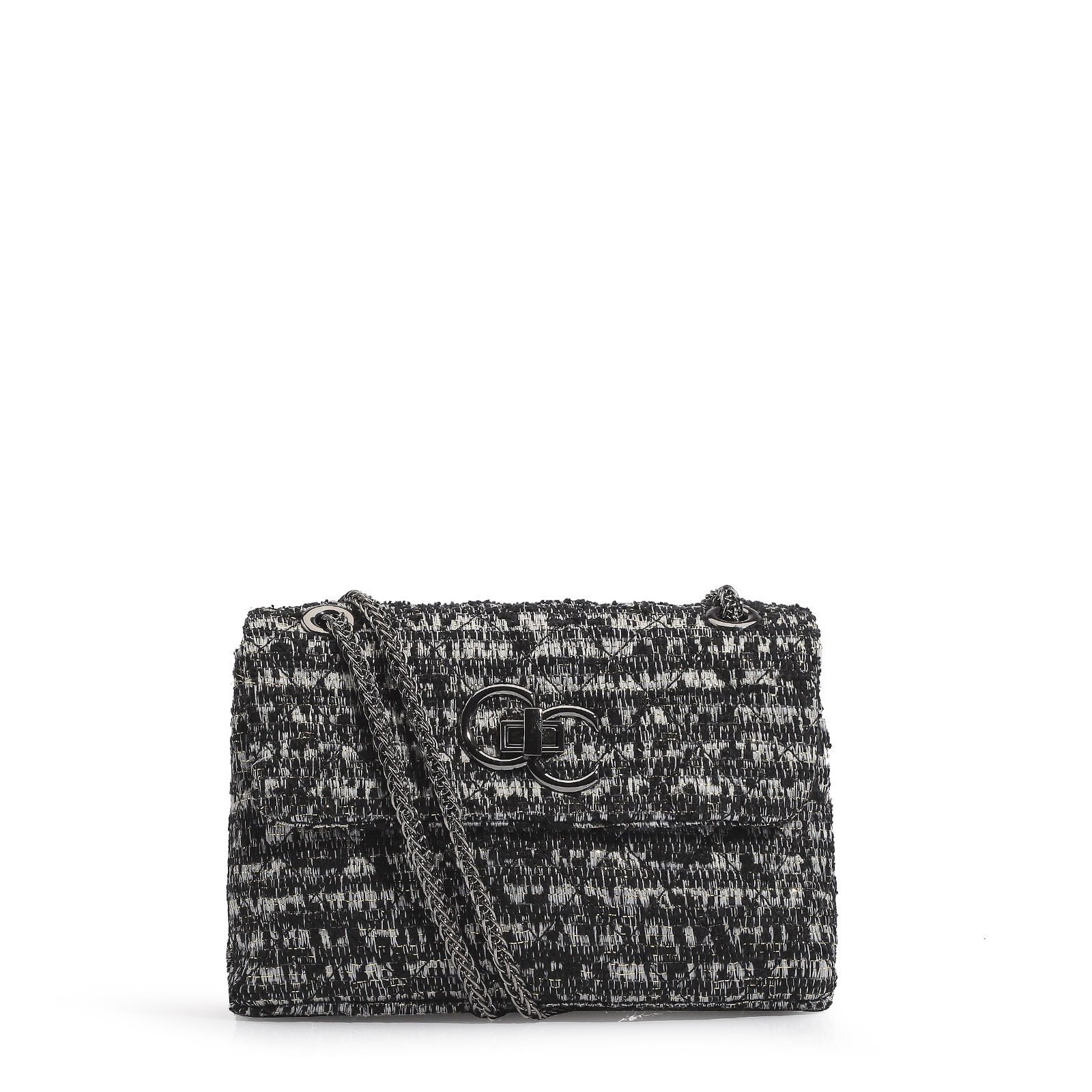 Bolsa Mini Matelassê Tecido Tweed
