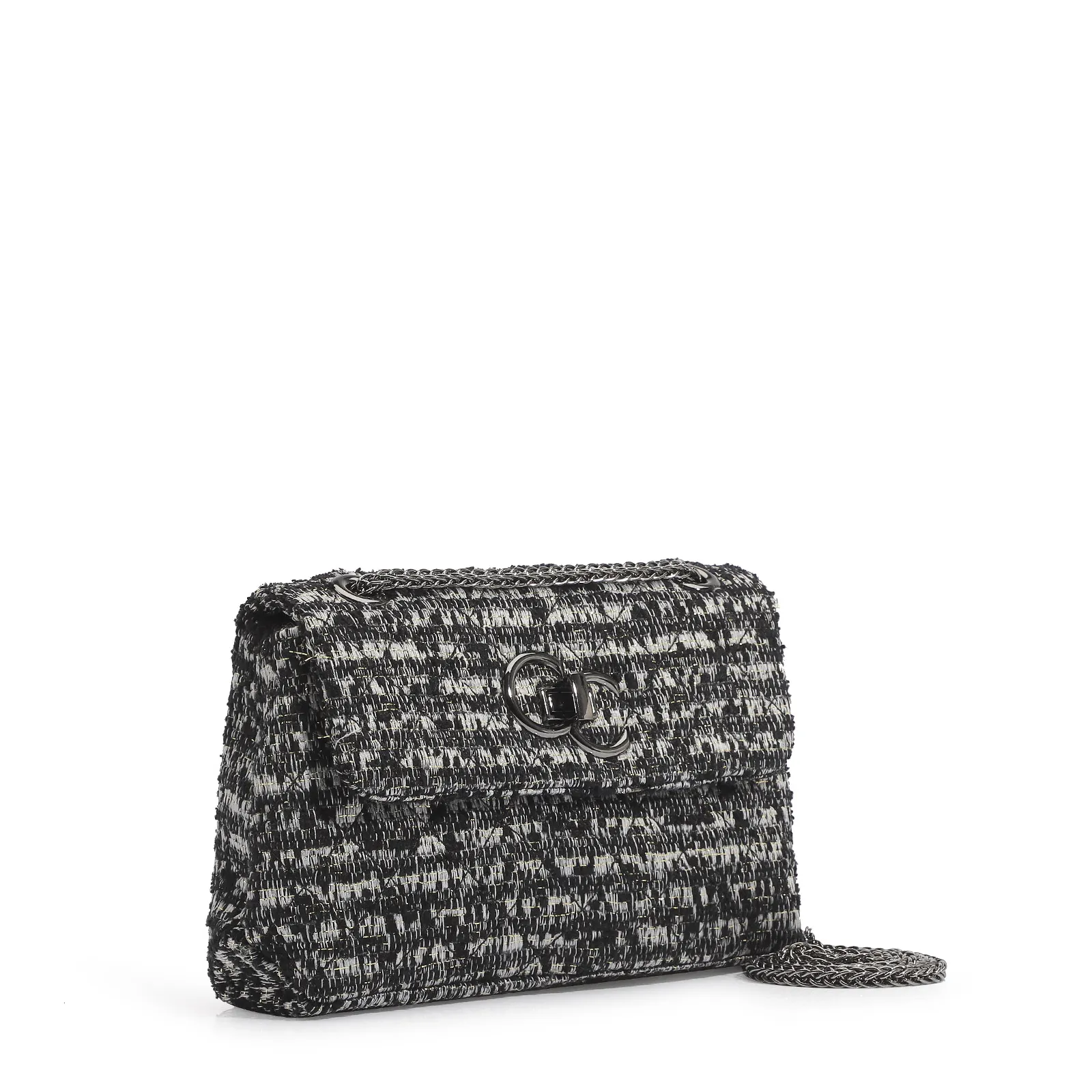 Bolsa Mini Matelassê Tecido Tweed