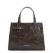 Bolsa Mini Tote Ilhós Couro Estonado Marrom - imagem 3