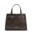 Bolsa Mini Tote Ilhós Couro Estonado Marrom - imagem 3
