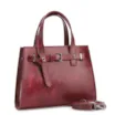 Bolsa Mini Tote Ilhós Couro Estonado Vermelho - imagem 2