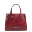 Bolsa Mini Tote Ilhós Couro Estonado Vermelho - imagem 3