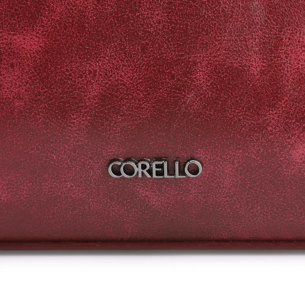 Bolsa Mini Tote Ilhós Couro Estonado Vermelho - imagem 6