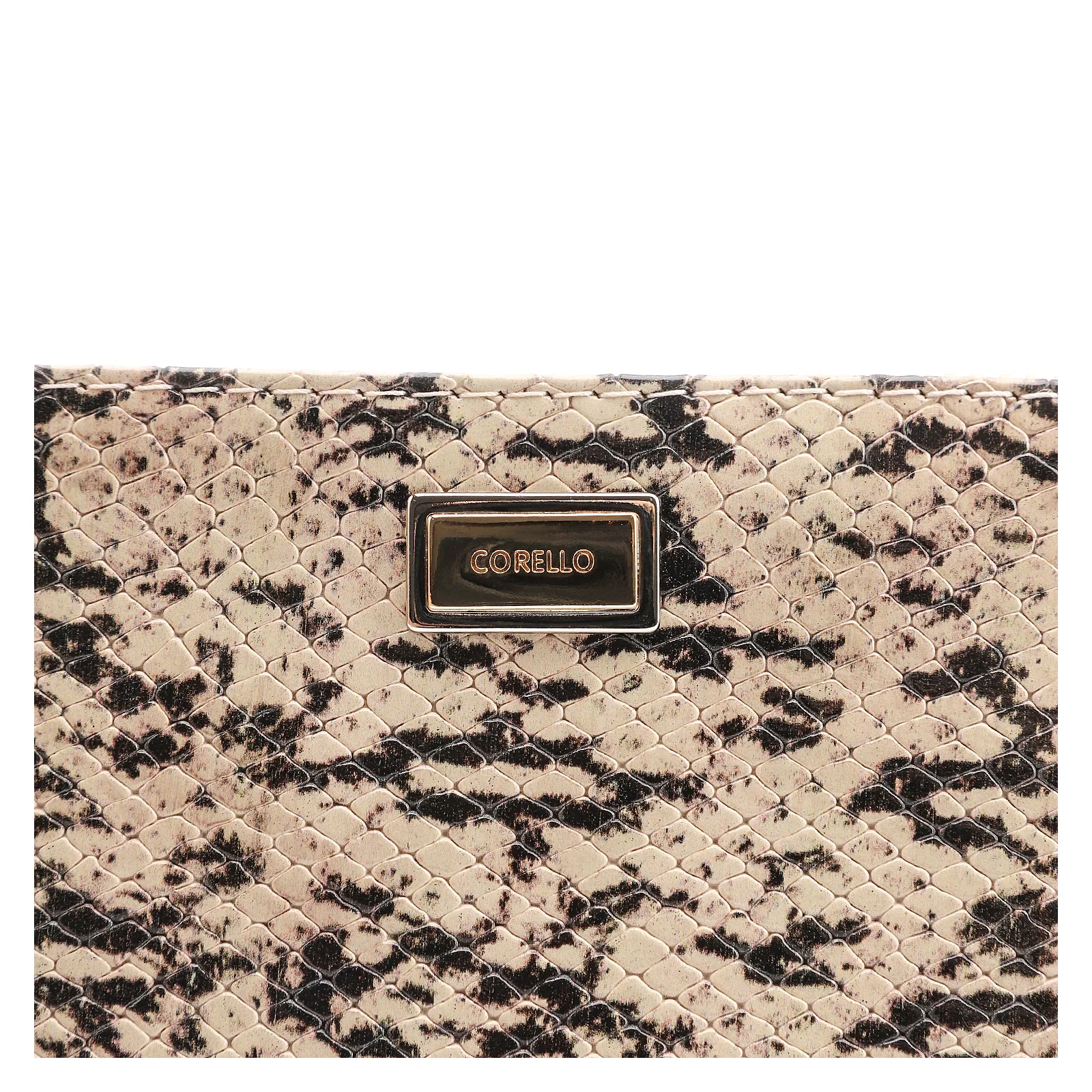 Bolsa Pequena Alt Python Bege/Preto/Couro Fendi