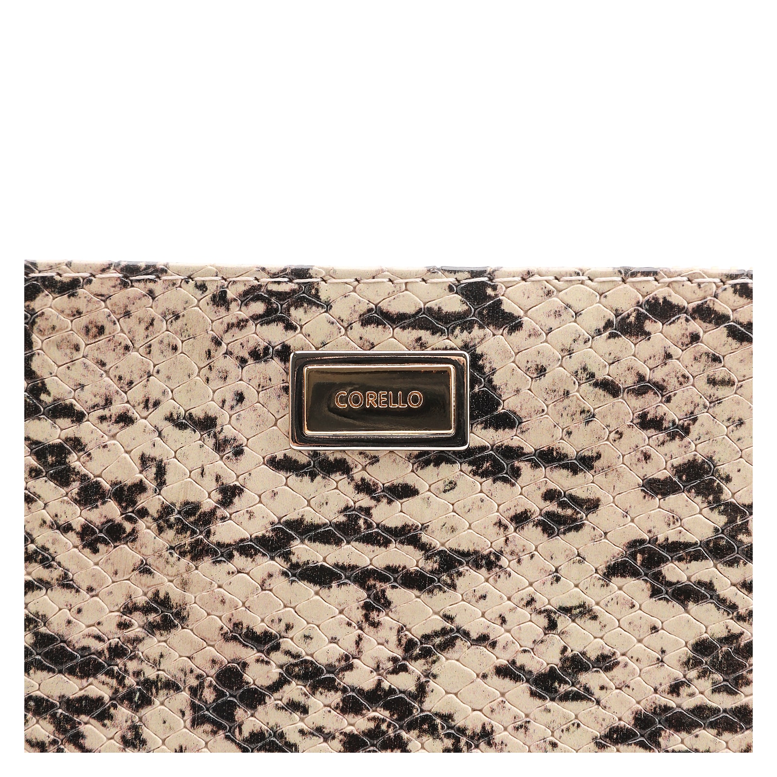 Bolsa Pequena Alt Python Bege/Preto/Couro Fendi