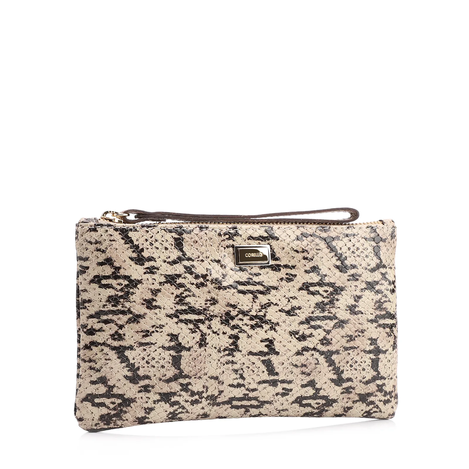 Bolsa Pequena Alt Python Bege/Preto/Couro Fendi