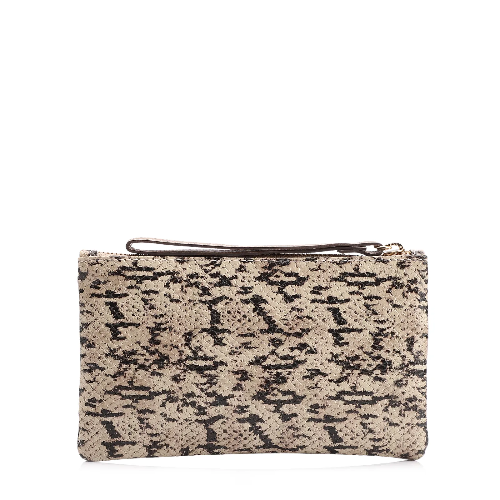 Bolsa Pequena Alt Python Bege/Preto/Couro Fendi