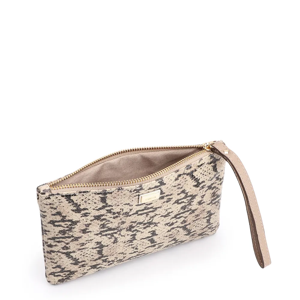 Bolsa Pequena Alt Python Bege/Preto/Couro Fendi - imagem 4