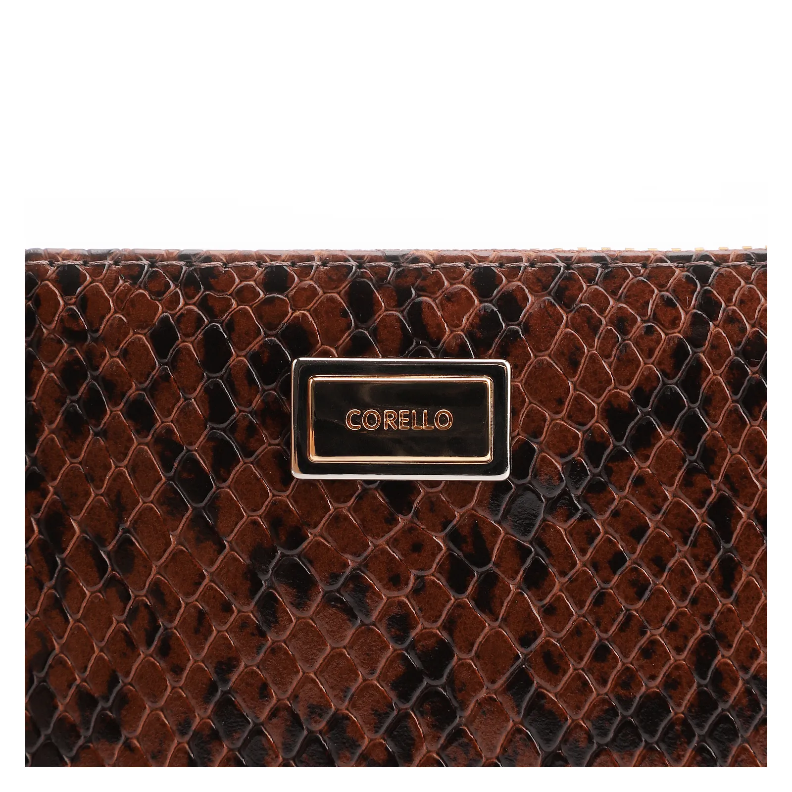 Bolsa Pequena Alt Python Marrom /Couro Marrom