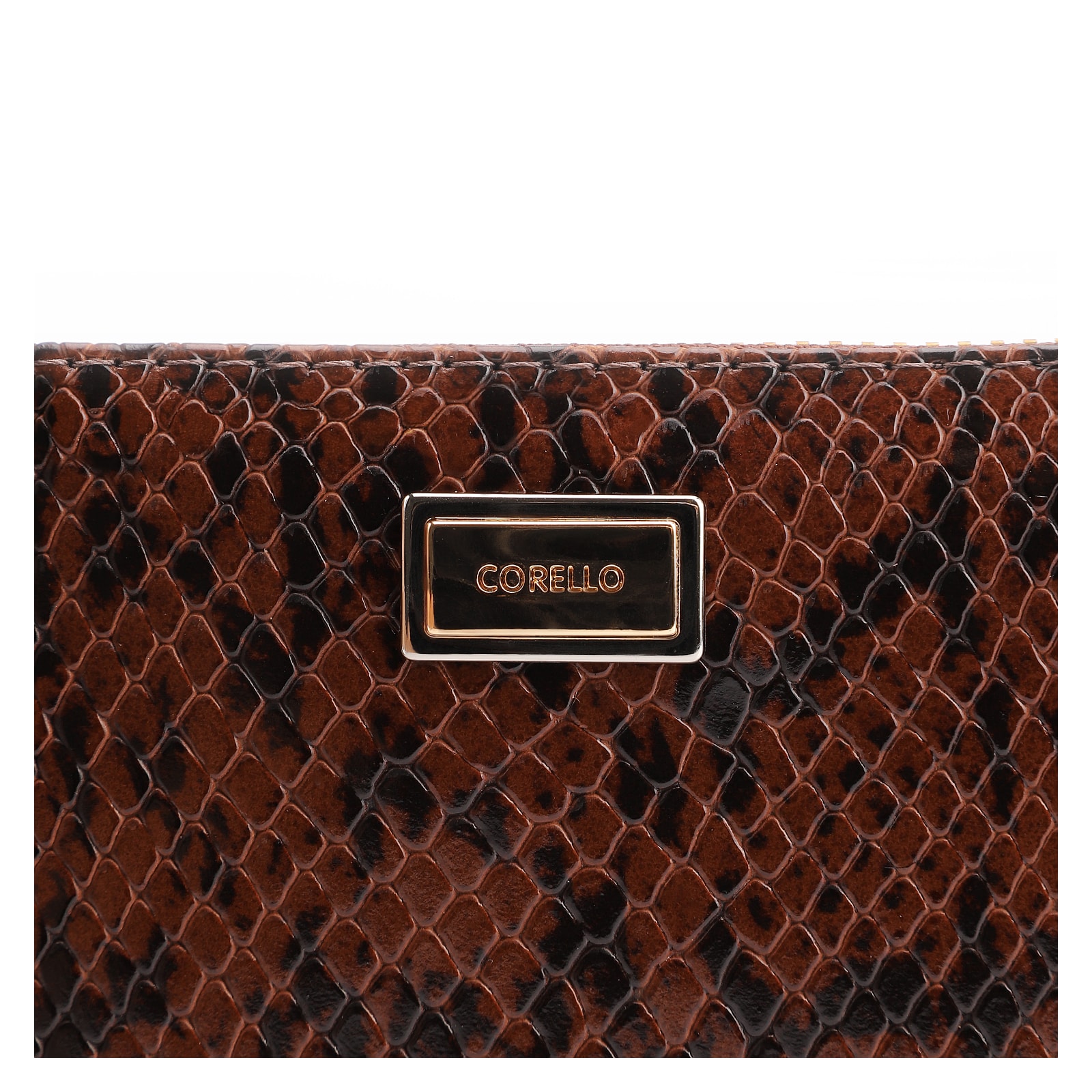Bolsa Pequena Alt Python Marrom /Couro Marrom