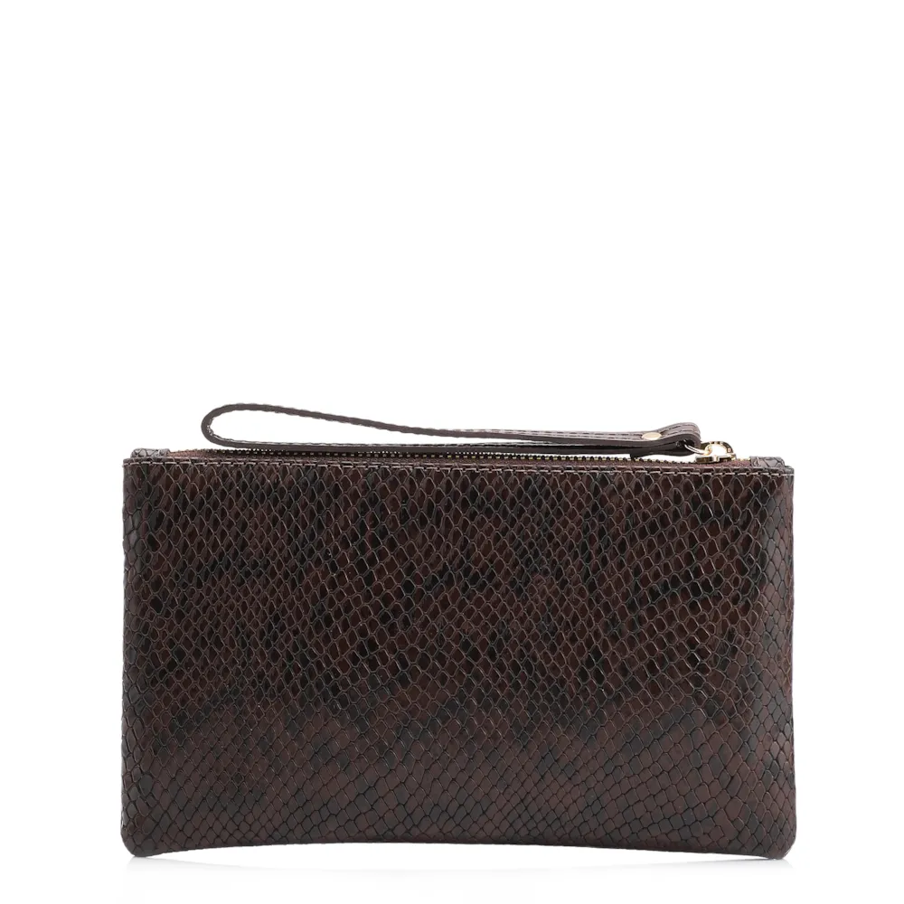 Bolsa Pequena Alt Python Marrom Escuro /Couro Marrom Escuro - imagem 3