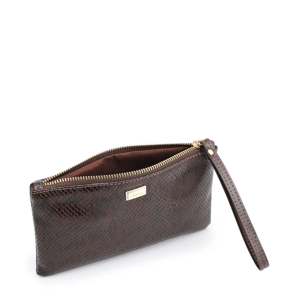 Bolsa Pequena Alt Python Marrom Escuro /Couro Marrom Escuro - imagem 4