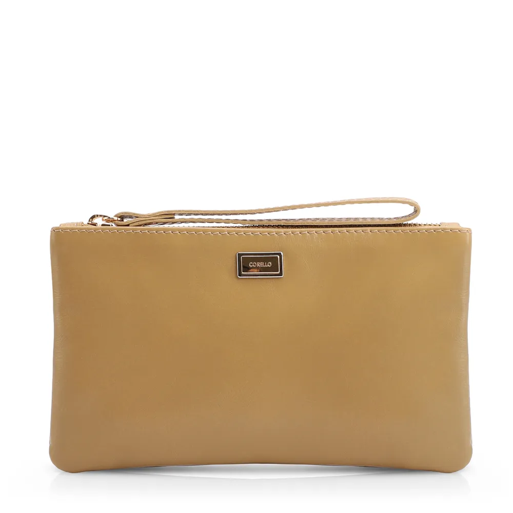 Bolsa Pequena Bege Couro Tag