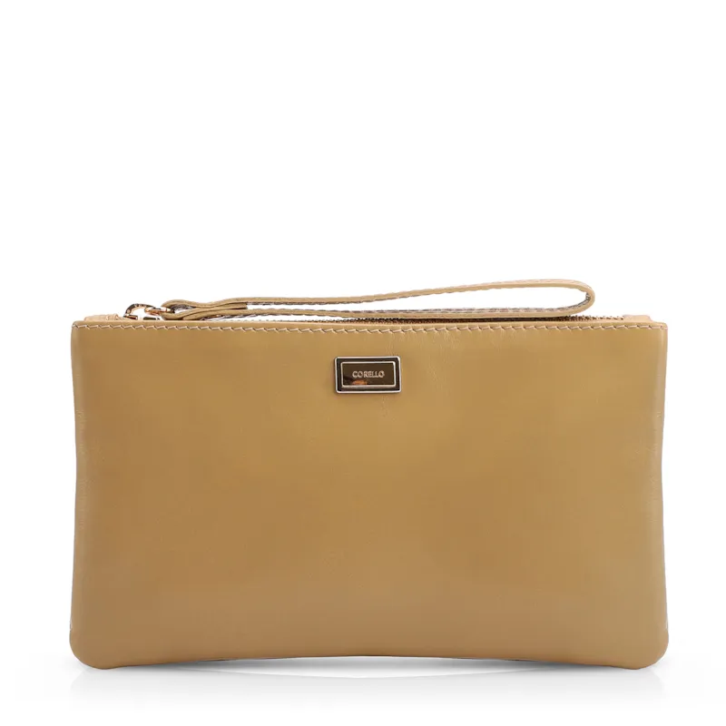 Bolsa Pequena Bege Couro Tag