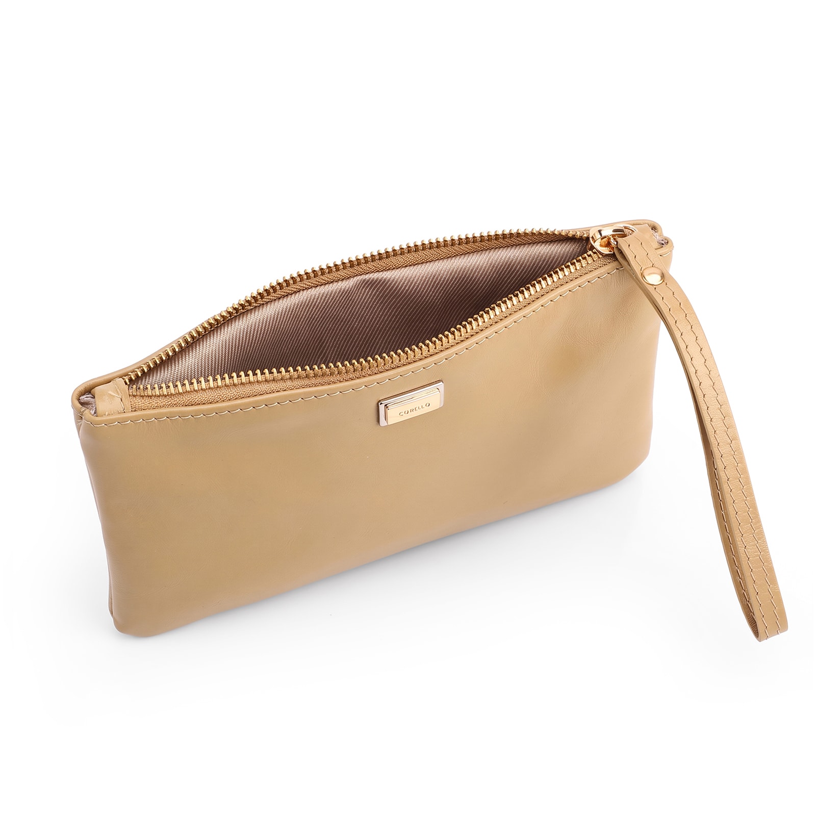 Bolsa Pequena Bege Couro Tag
