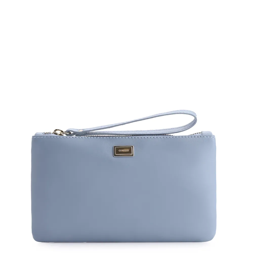 Bolsa Pequena Couro Azul Claro