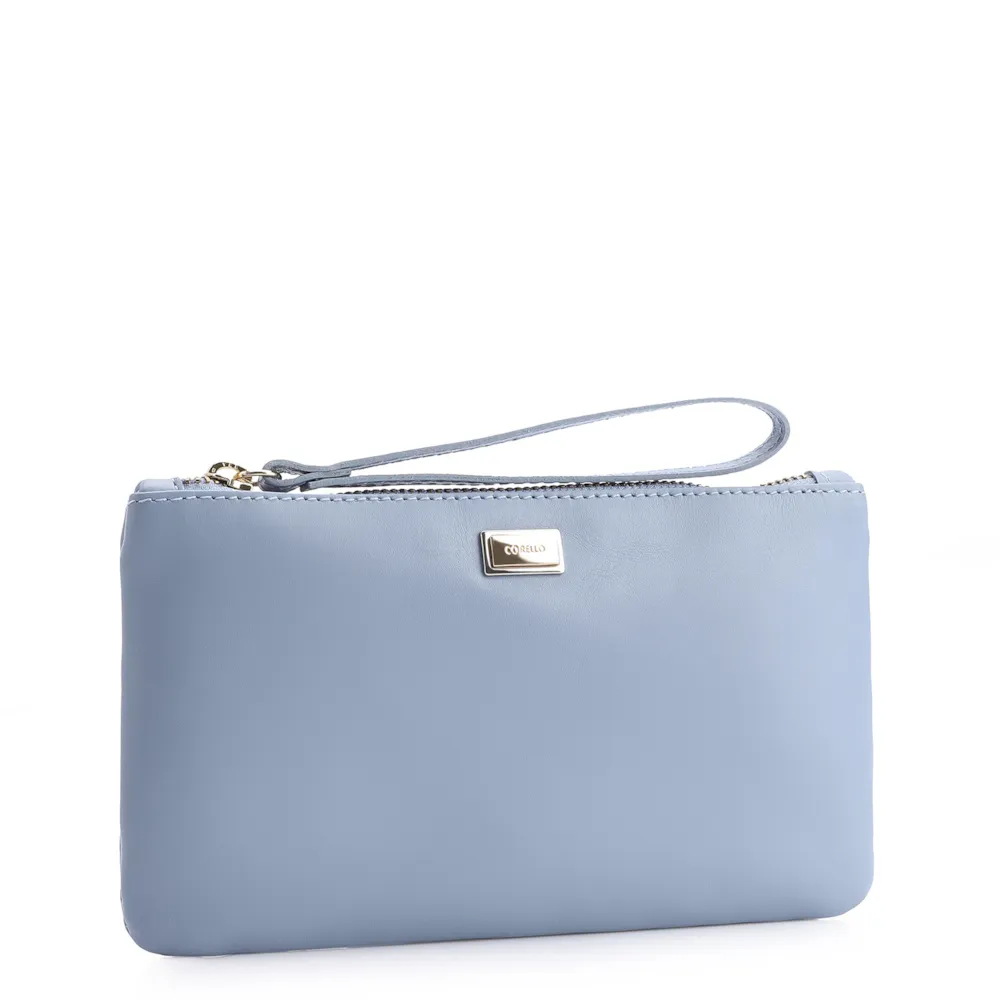 Bolsa Pequena Couro Azul Claro - imagem 2