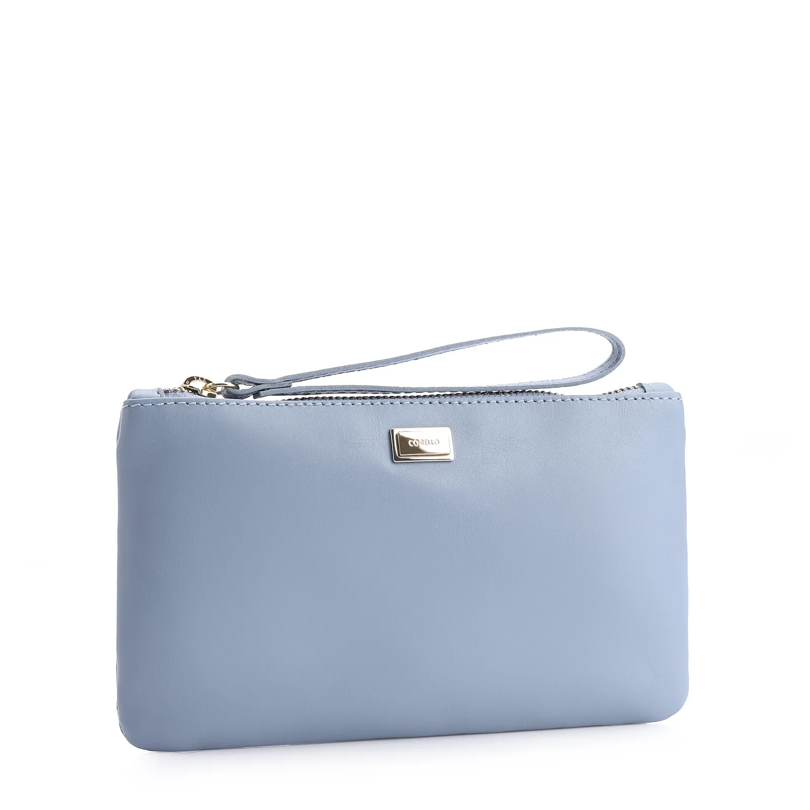 Bolsa Pequena Couro Azul Claro