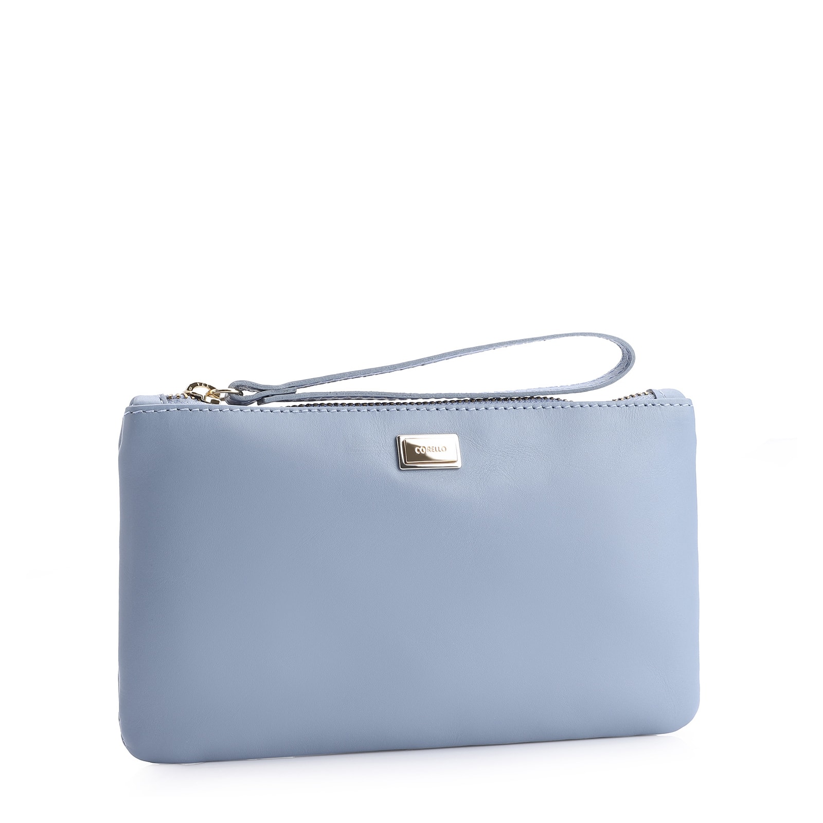 Bolsa Pequena Couro Azul Claro