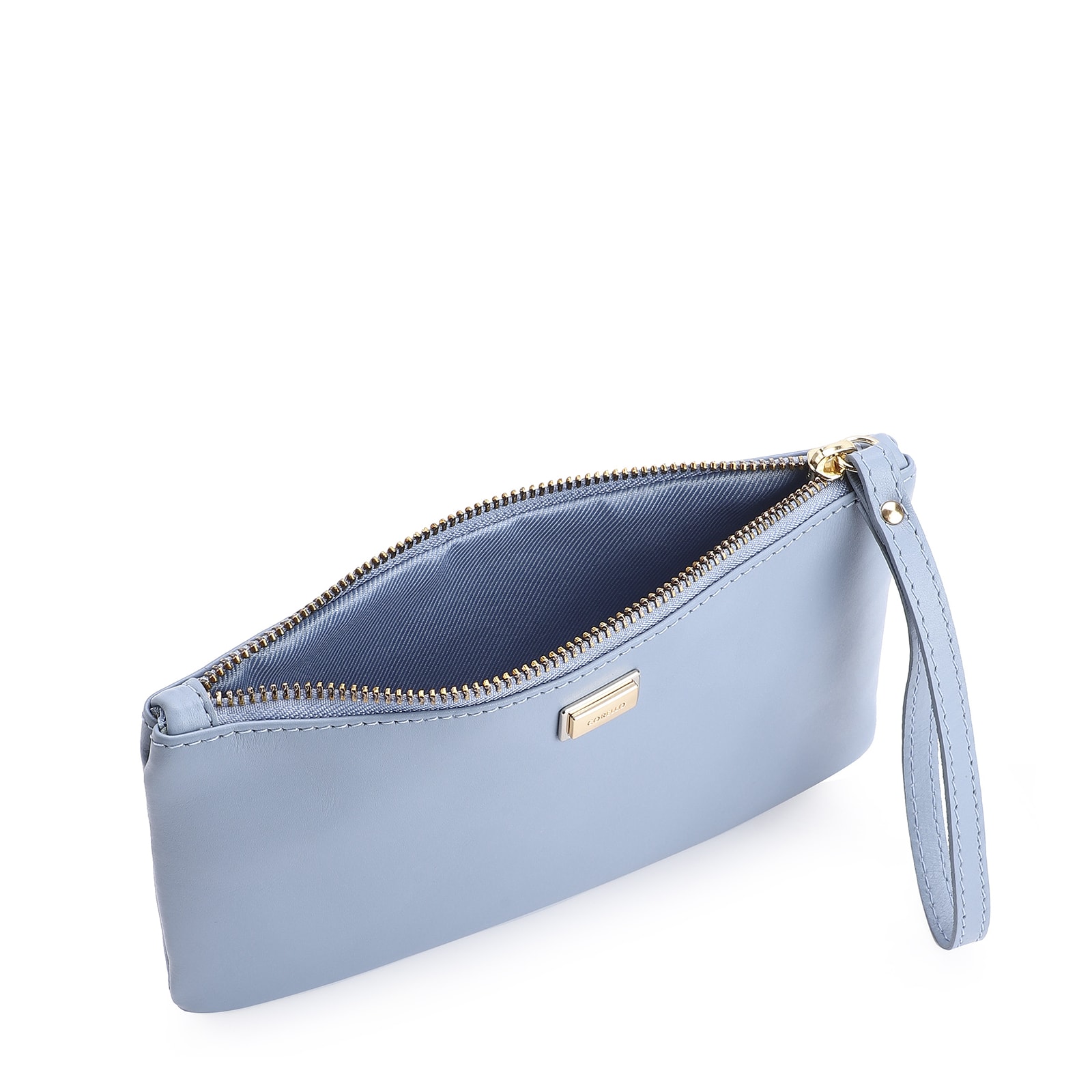 Bolsa Pequena Couro Azul Claro