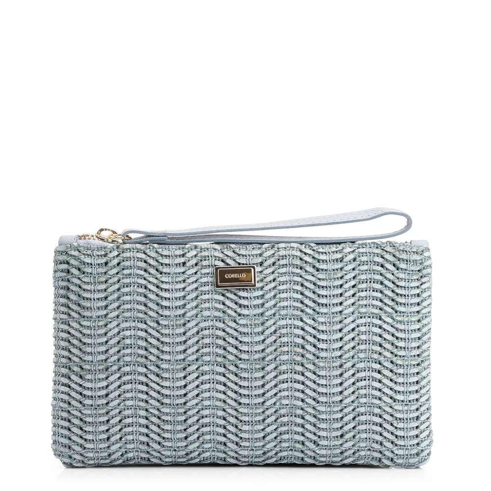 Bolsa Pequena Couro Azul Claro