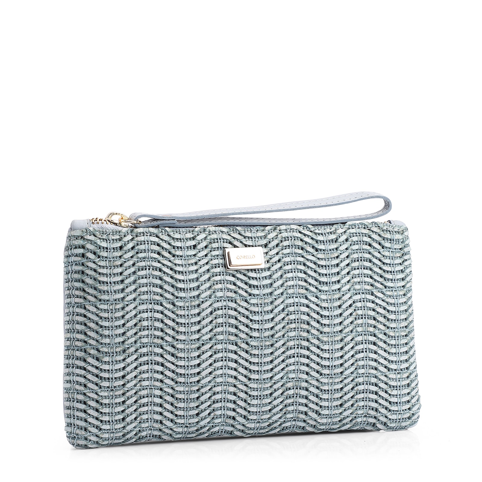 Bolsa Pequena Couro Azul Claro