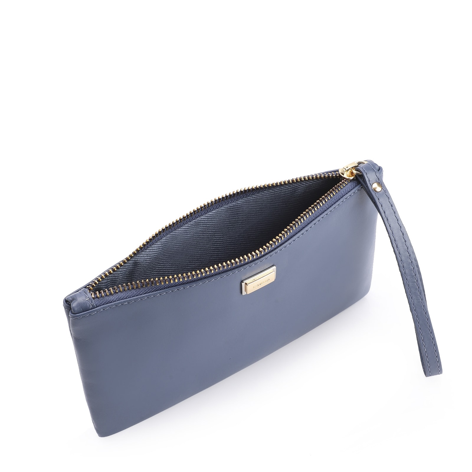 Bolsa Pequena Couro Azul Escuro