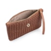 Bolsa Pequena Couro Crochet Marrom - imagem 4