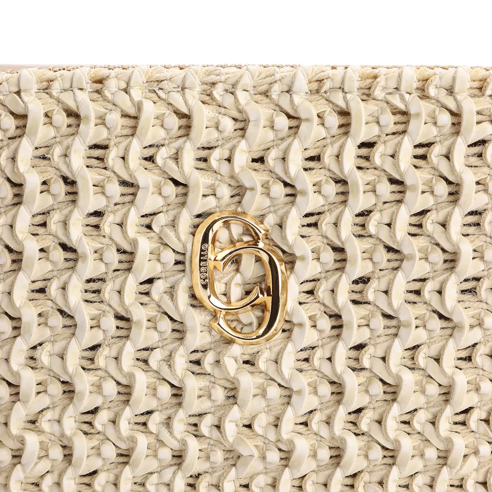 Bolsa Pequena Couro Crochet Off White - imagem 5