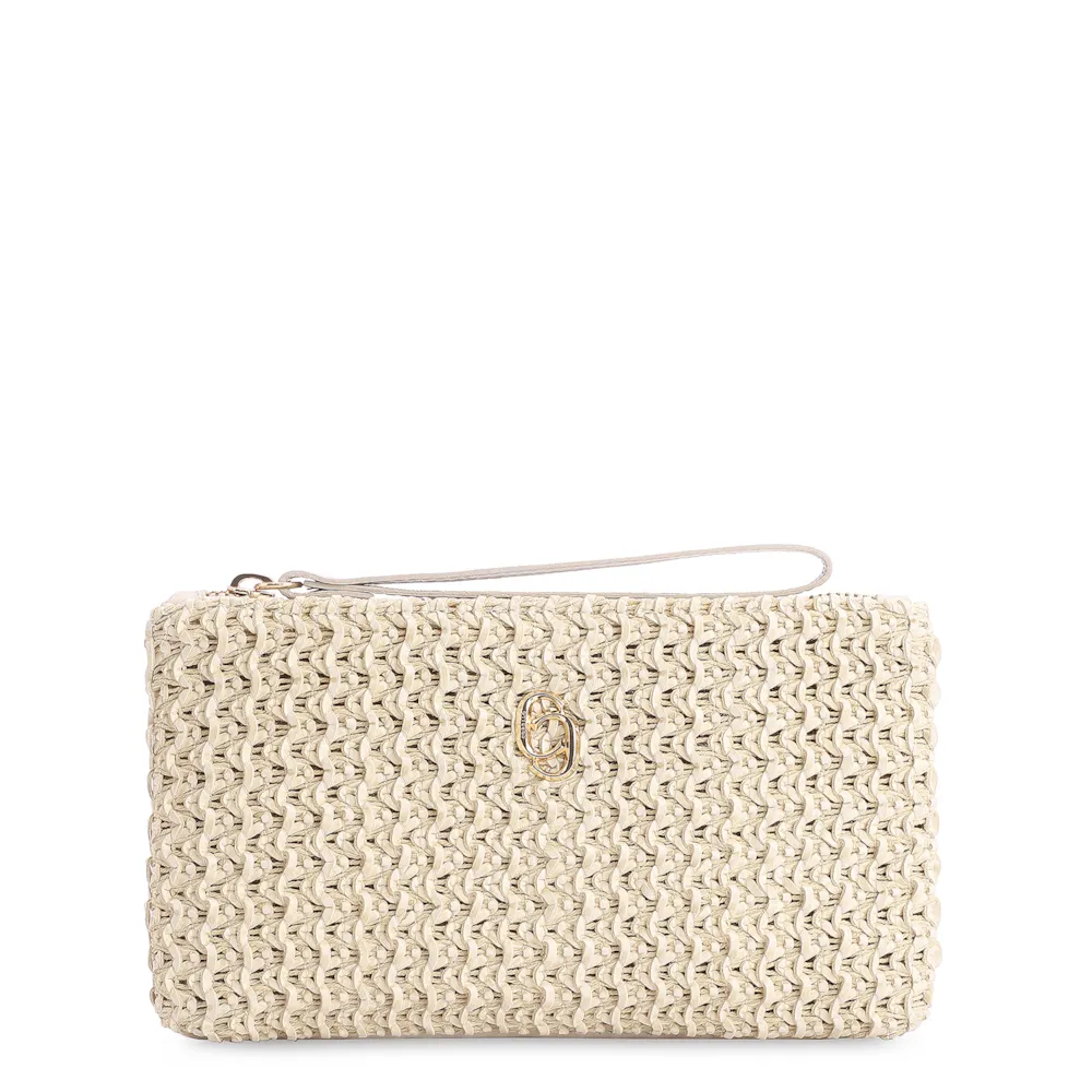 Bolsa Pequena Couro Crochet Off White