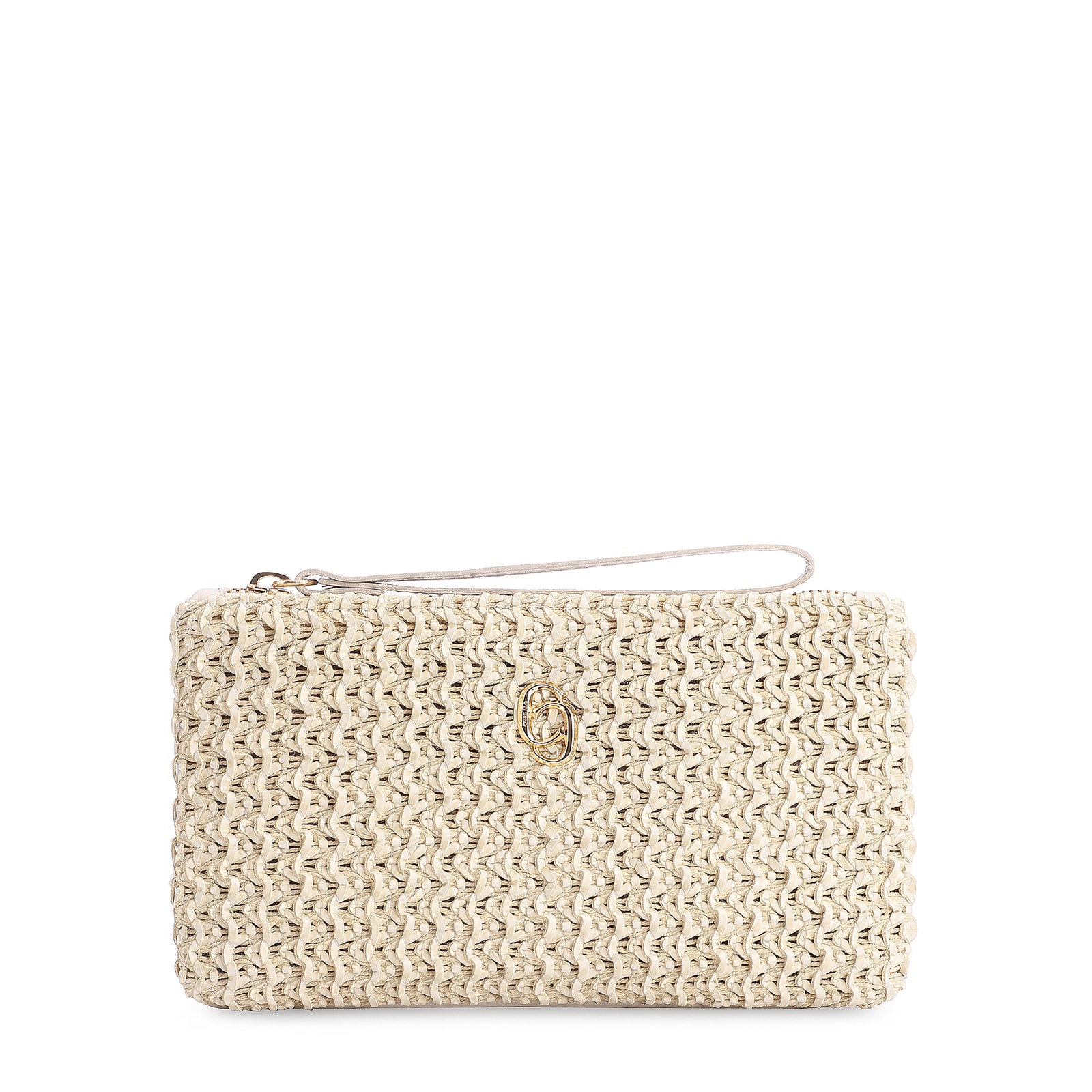 Bolsa Pequena Couro Crochet Off White
